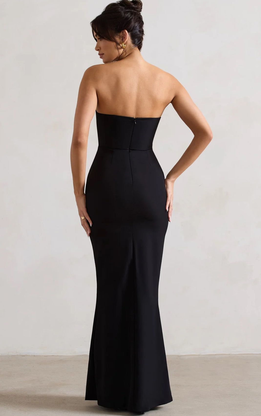 Enticed - Black Strapless Maxi