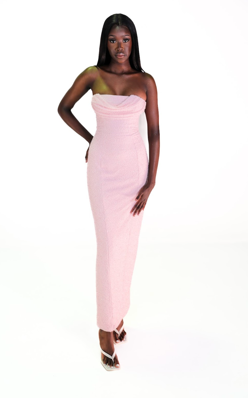 Palermo - Embellished Cowl Neck in Blush